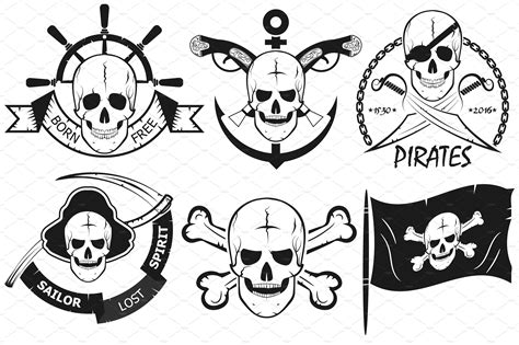 Pirate Logo With Skulls ~ Illustrations ~ Creative Market