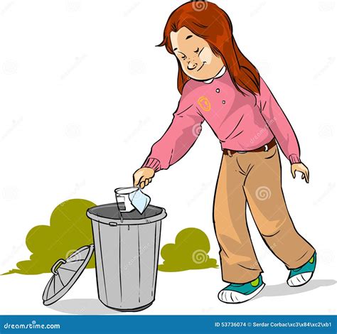 The Children Throw Garbage Stock Illustration Illustration Of People