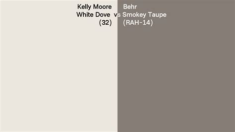 Kelly Moore White Dove 32 Vs Behr Smokey Taupe Rah 14 Side By Side