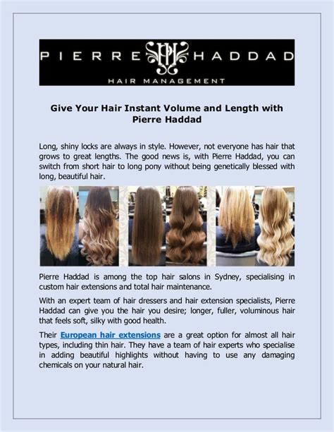 Give Your Hair Instant Volume And Length With Pierre Haddad