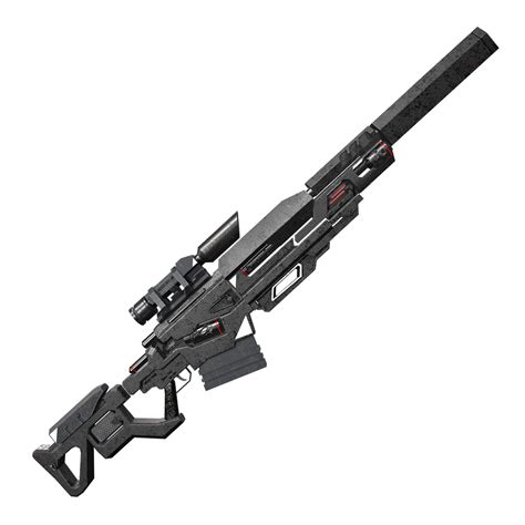 Low Poly Sci Fi Sniper Rifle 3d Model 10 Unknown Max Fbx Blend