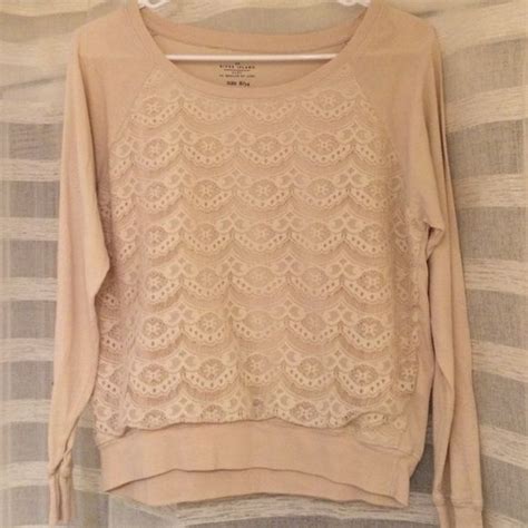 Long Sleeve Lace Top Tab Nude Color With A Lace Front And Solid Back