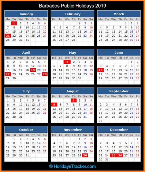 Barbados Public Holidays 2019 Holidays Tracker