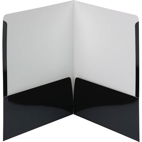 Smead Folders 2 Pocket High Gloss Letter Size 25bx Black 87874