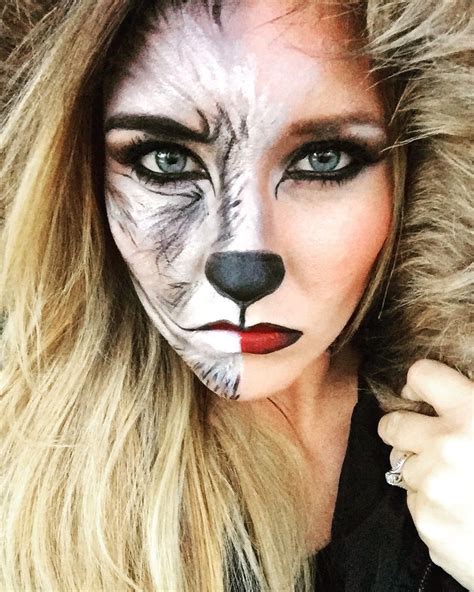 But this is so creative i needed to share it!} 12. Halloween makeup. Little red riding hood meets big bad Wolf | Halloween makeup, Wolf makeup ...