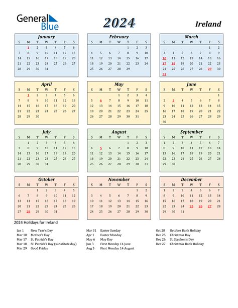 Calendar 2024 Printable Ireland 2024 Calendar Printable
