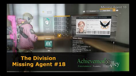 The Division Missing Agent Tatiana Atkins Youtube