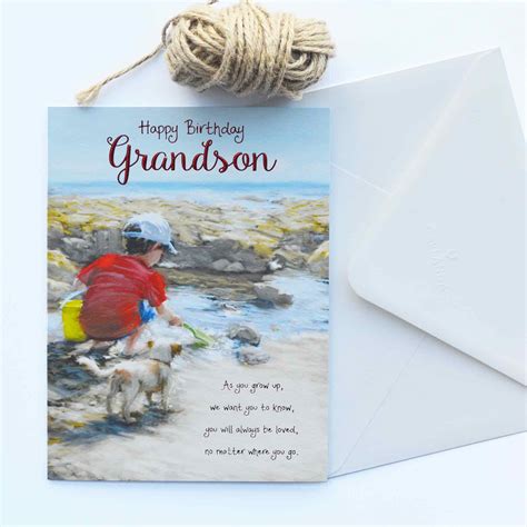 Words Of Warmth Grandson Birthday Card Garlanna Greeting Cards