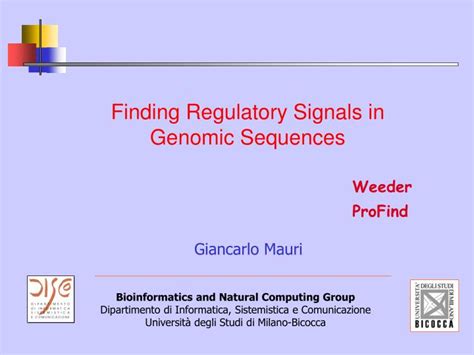Ppt Finding Regulatory Signals In Genomic Sequences Powerpoint