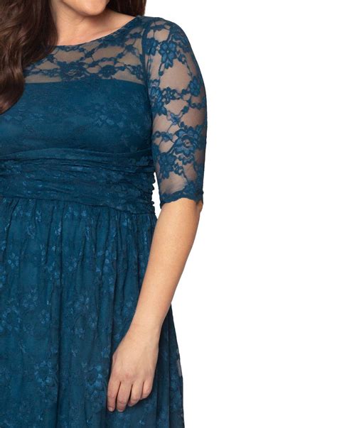 Kiyonna Womens Plus Size Luna Lace Cocktail Dress