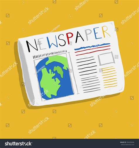 Doodle Style Newspaper Illustration Vector Format Stock Vector Royalty