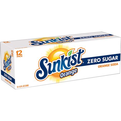 Sunkist Zero Sugar Orange Soda 12 Fl Oz Cans 12 Pack Buy Online In