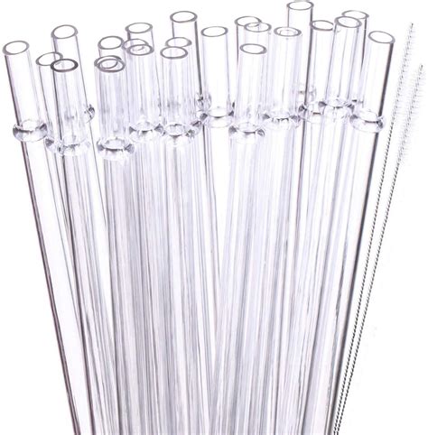 24 Pack 11 Inch Clear Reusable Plastic Straws Party Wedding Holiday
