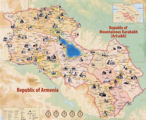 Politische karte der antarktis region. General info and Map of Armenia Ararat Travel