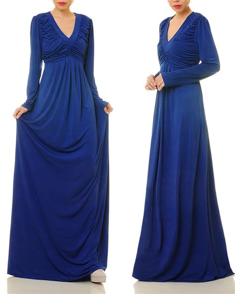 Royal Blue Maxi Dress Royal Blue Abaya Maxi Dress Long Etsy
