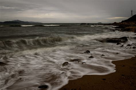 Wallpaper Yamaguchi Nikon D750 Nature Landscape Sea Wave Cloud