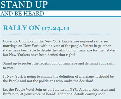 National Organization For Marriage To Hold Anti Gay Rallies In Ny On First Day Of Marriage