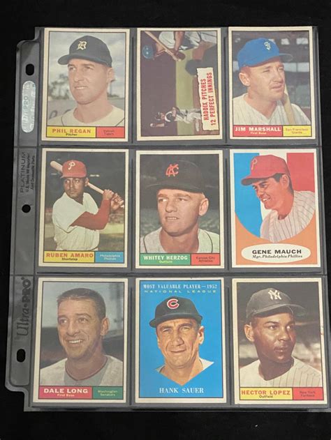 lot 52 1961 topps baseball vgex cards