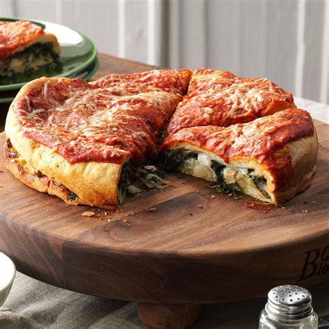 Pizza is a vegetable is a satirical expression inspired by a spending bill passed by the u.s. Spinach-Stuffed Pizza Recipe | Taste of Home