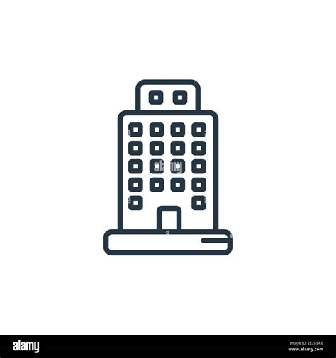 Building Outline Vector Icon Thin Line Black Building Icon Flat