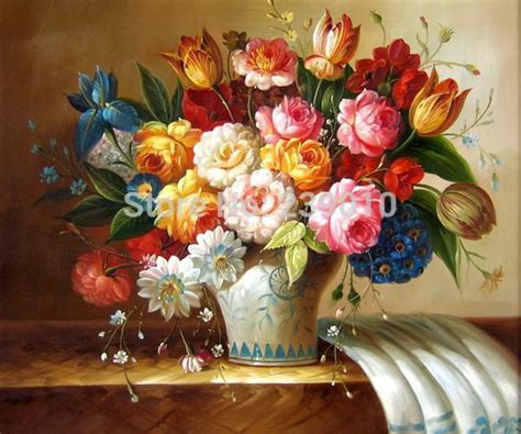 Free Shipping Beautiful Flowers Oil Painting Canvas Prints