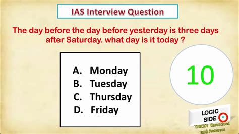 Most Brilliant Ias Interview Question With Answer By Logic Side