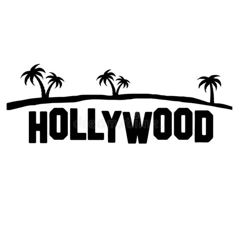 Hollywood Sign Silhouette Graphic Stock Vector Illustration Of Sign
