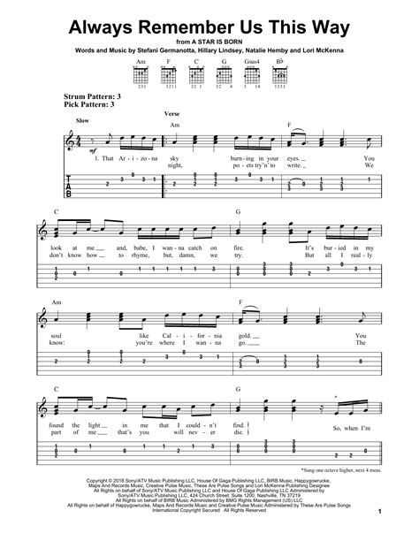 Always Remember Us This Way From A Star Is Born Sheet Music Lady