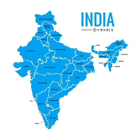 India States Map Vector Download