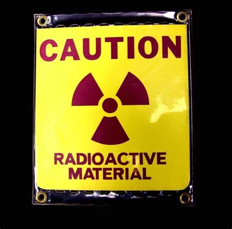 Vinyl Radiation Sign With Grommets Caution Radioactive Material