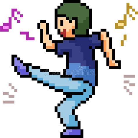 Vector Pixel Art Man Dance Stock Vector Illustration Of Exercise