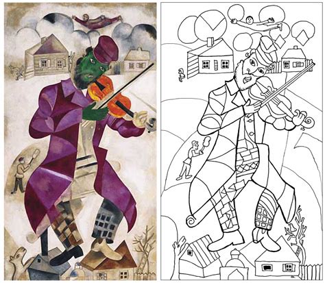 Or color online on our site with the interactive coloring machine. New coloring page from a Marc Chagall painting - Coloring ...