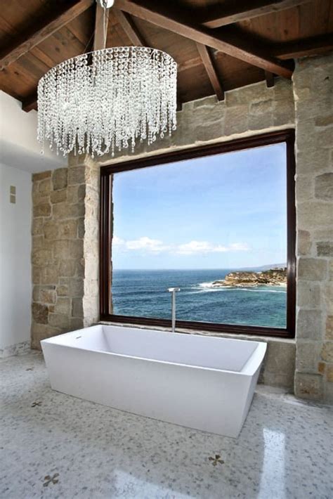 60 Most Incredible Bathrooms With Breathtaking Views Glam Chandelier