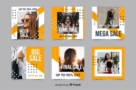 Free Vector Instagram Post Collection Template With Photo Social