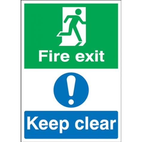 Fire Exit Keep Clear Multi Message Fire Door Sign