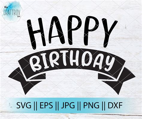 Download Happy Birthday SVG | Happy birthday with banner | SVG | PNG | Cricut & Silhouette | Vector ...