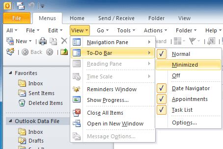 Back in the days of the windows 98 era, a program that has hung cannot be terminated with the close button located at the top right and the process can only be forcefully. Where is To-Do Bar in Microsoft Outlook 2010, 2013, 2016 ...