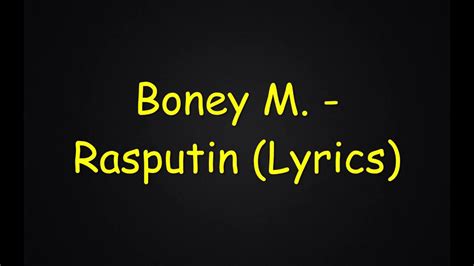 boney m rasputin lyrics