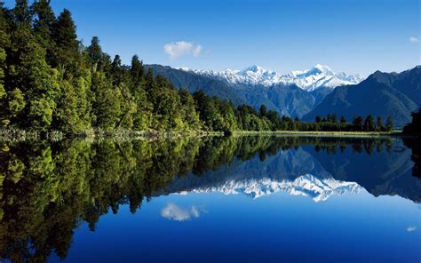 New Zealand Scenery Mountains Lake Forest Phone Wallpapers
