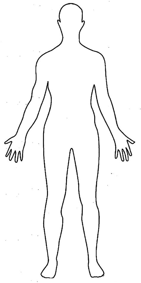 Human body outline coloring page. Basic Anime Body Coloring Coloring Pages