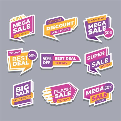 Set Of Sale Banner Offer Stickers 2852370 Vector Art At Vecteezy