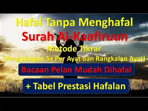 Hafal Tanpa Menghafal Surah Al Kaafiruun Metode Tikrar Pengulangan