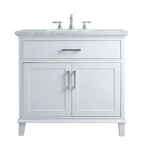 Stufurhome Leigh 36 Inches White Single Sink Bathroom Vanity Stufurhome