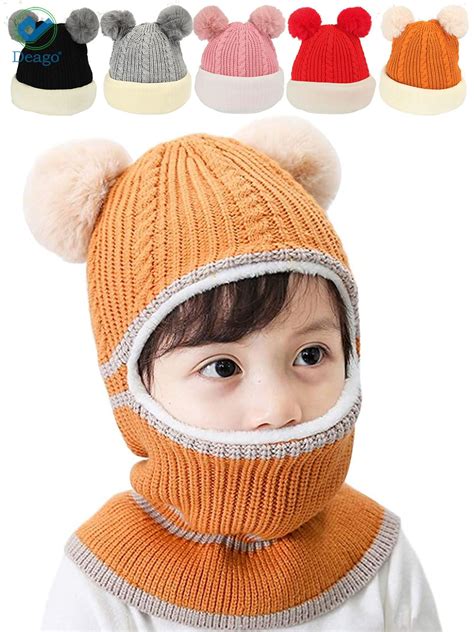 Deago Kids Winter Hat Baby Knit Hat Baby Girls Boys Winter Hat Thick
