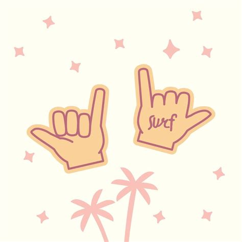 Shaka Hand Gesture Surfing Design Positive And Chill Vibes Beach And