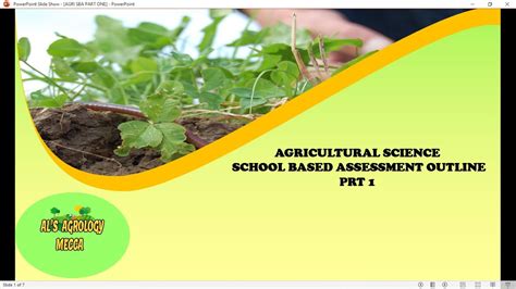 Agricultural Science Sba Prt One Youtube