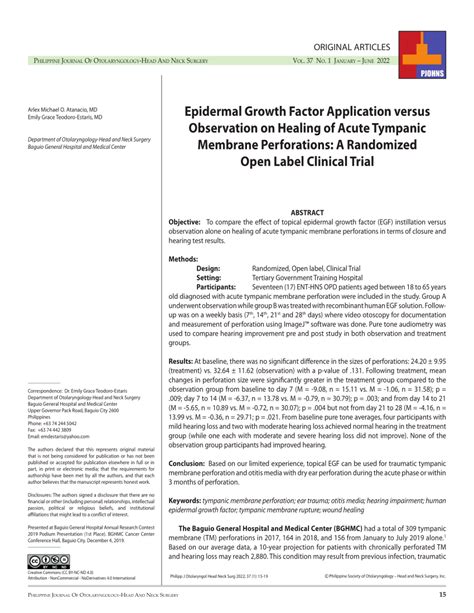 Pdf Epidermal Growth Factor Application Versus Observation On Healing