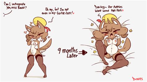rule 34 1girls anthro baozi diives before and after before and during pregnancy blush brown