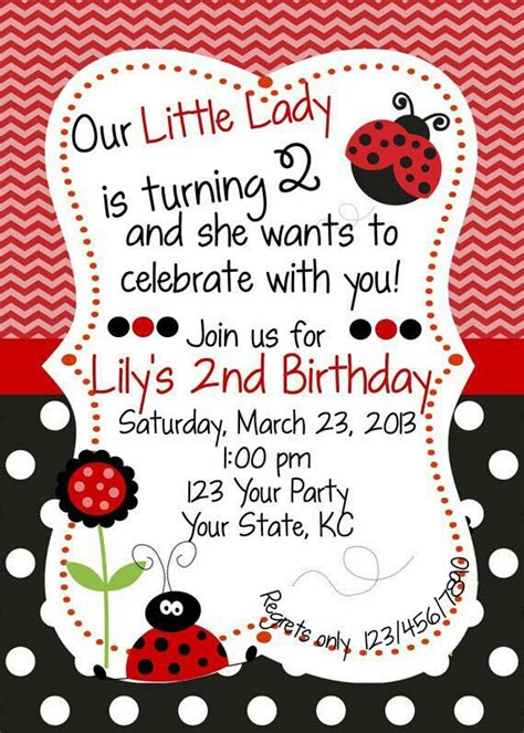 Ladybird Invitation Ladybug Birthday Invitations Ladybug Birthday