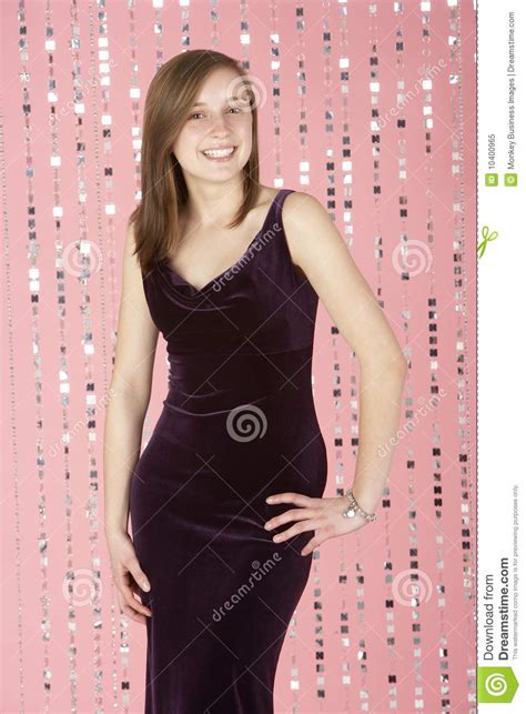 Young Girl Wearing Party Dress Stock Image Image Of